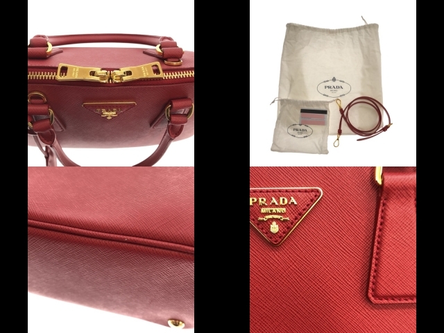 プラダ PRADA ハンドバッグ 1BA837 プロムナード サフィアーノリュクス(レザー) レッド 美品 バッグ_画像10