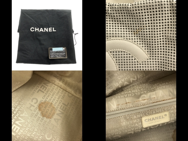 シャネル CHANEL ハンドバッグ - キャビアスキン アイボリー ココマーク/パンチング/シルバー金具 9番台 バッグ_画像10