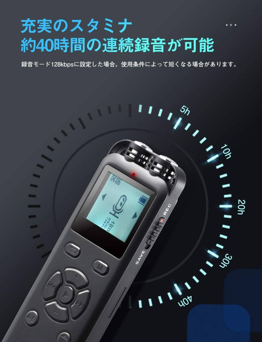 新品☆NAGA 録音機 ボイスレコーダー 16GB ICレコーダーの画像3