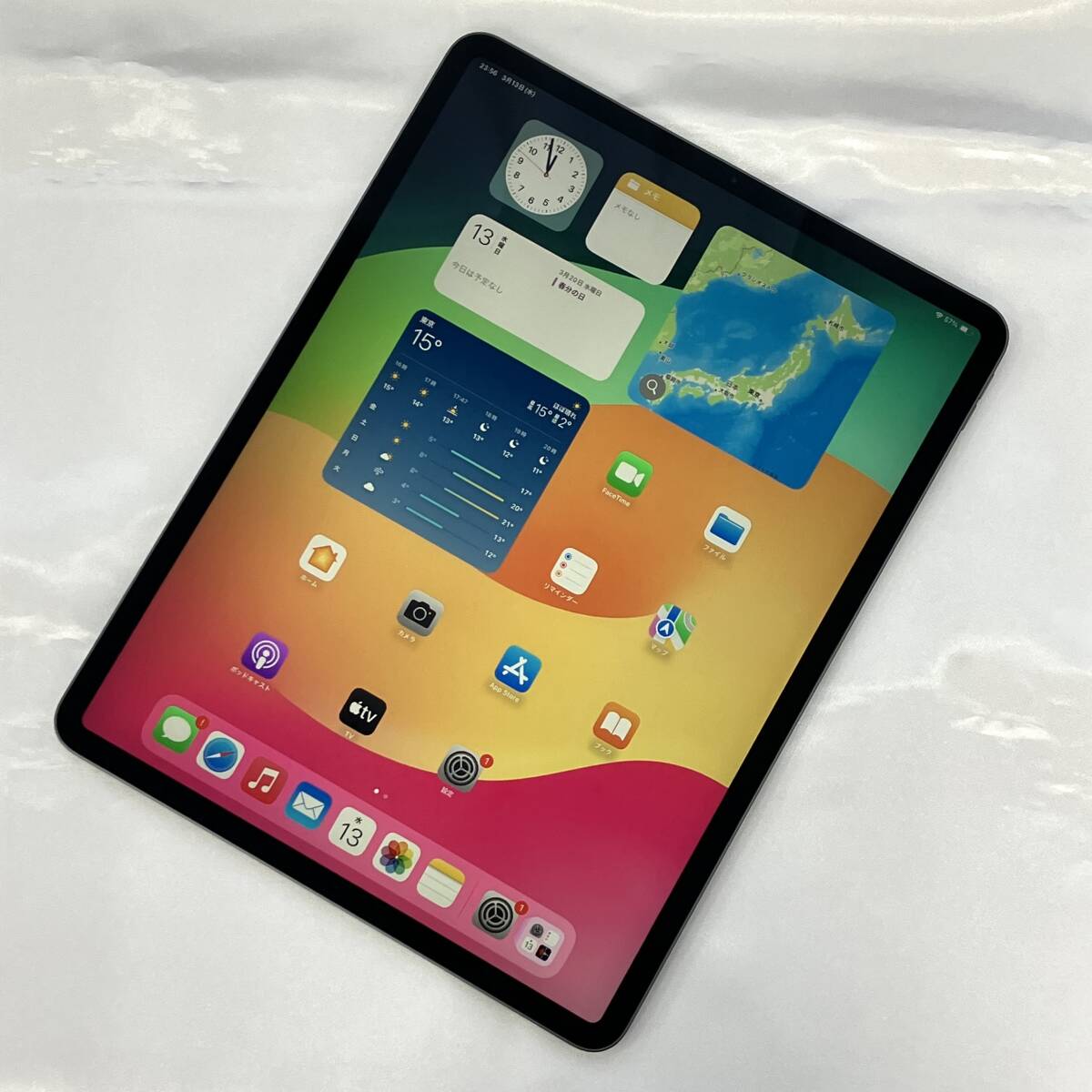 【中古】Apple iPad Pro 12.9インチ 第3世代 64GB Wi-Fiモデル スペースグレイ 3D941J/A バッテリー最大容量90% 展示モデル デモ機の画像1