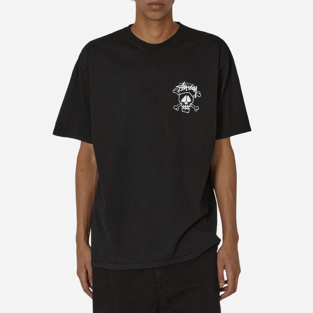 新品M／Stussy Skull & Bones Tee Pigment Dyed "Black" ステューシー スカル & ボーンズ Tシャツ ピグメント ダイド ブラック_画像3