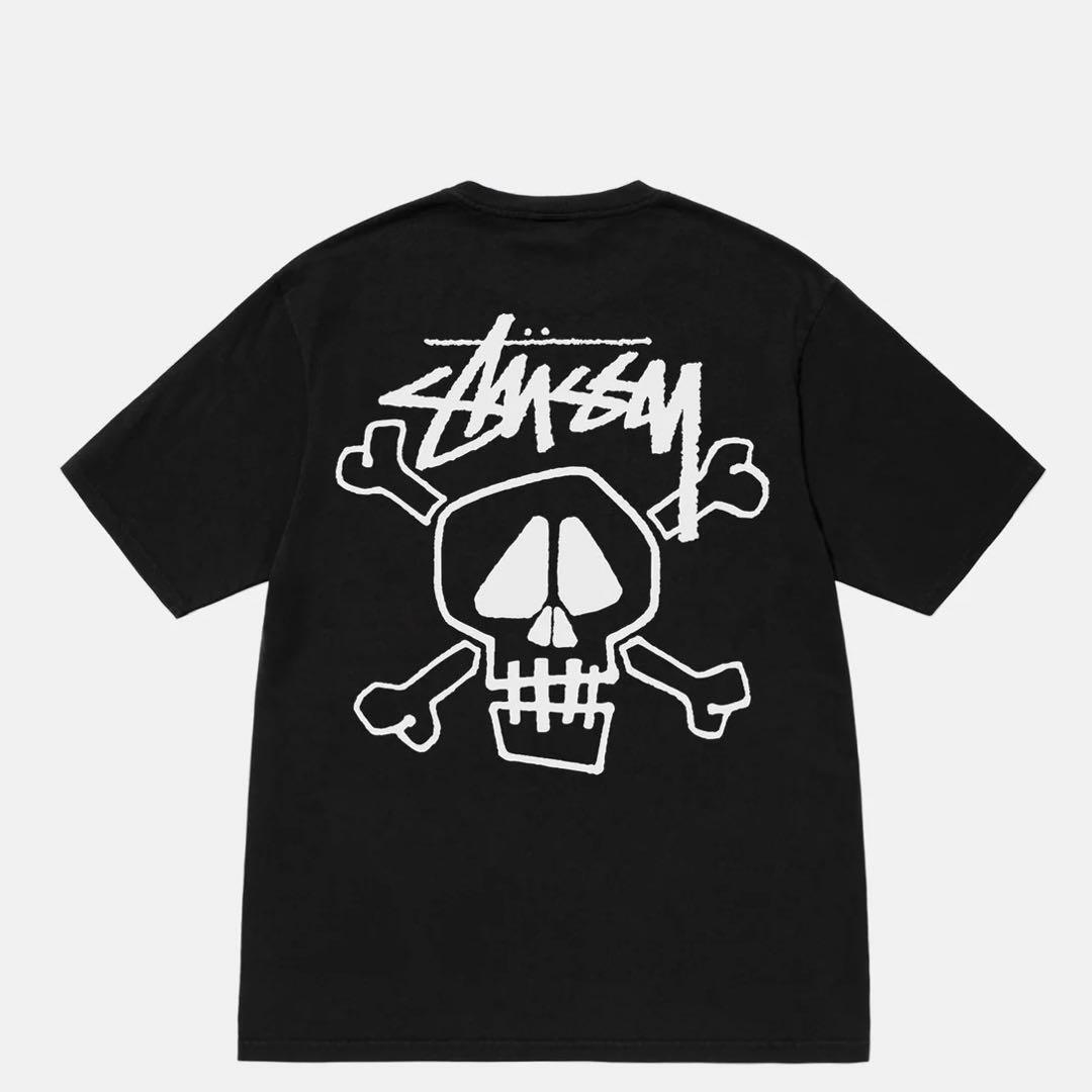 新品M／Stussy Skull & Bones Tee Pigment Dyed "Black" ステューシー スカル & ボーンズ Tシャツ ピグメント ダイド ブラック_画像4