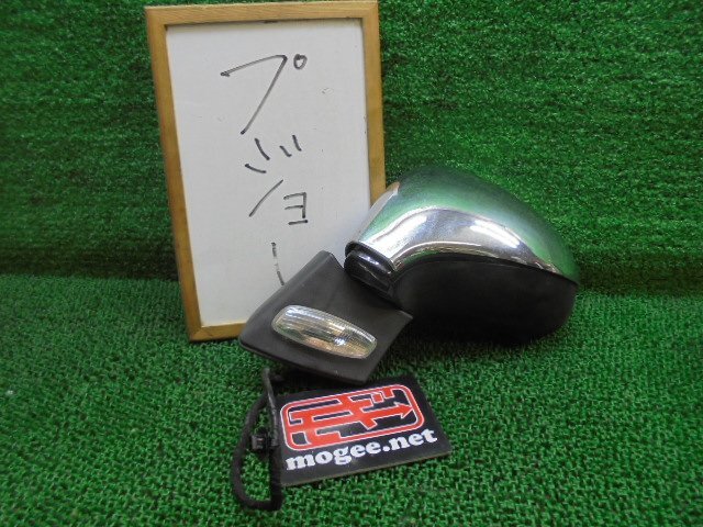 9FC2523 CC2)) プジョー 207 ABA-A7W5F01 2011年 SWプレミアム 純正 メッキカバー付電格サイドドアミラー左　　2カプラ５ピン/4ピン_画像1