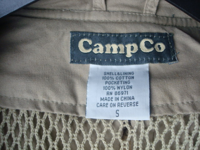 CAMPCO Safari Travel Vest U.S.A.size:S  サファリ トラベル ベスト フィッシング ベスト 綿 未着用品の画像8