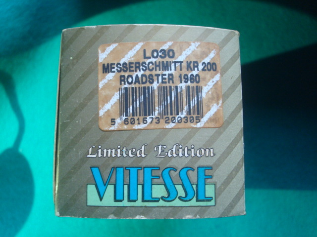VITESSE Limited Edition メッサーシュミット MESSERSCHMITT KR200 ROADSTER 1960 未開封品の画像4