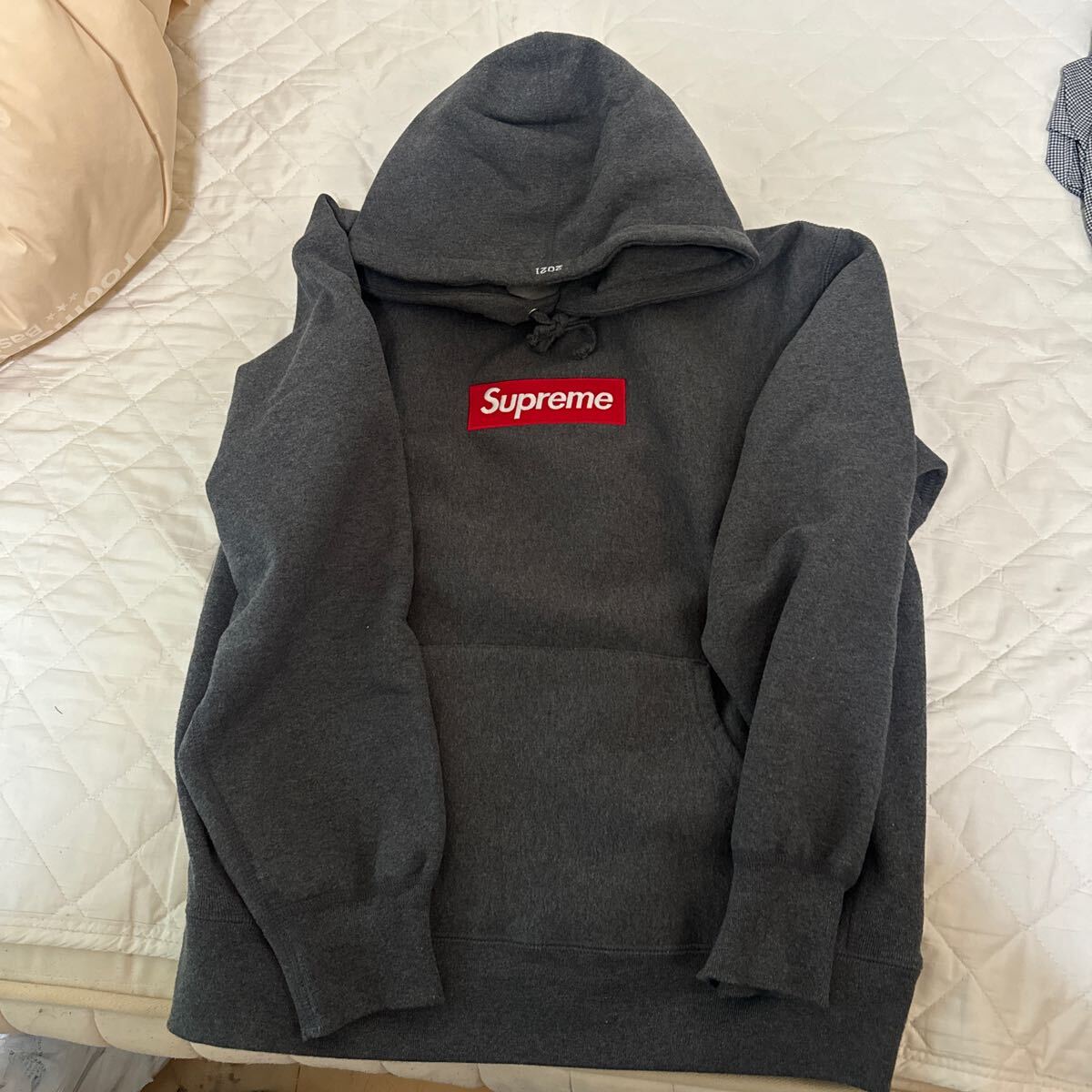 Supreme Box Logo Hooded Sweatshirt Charcoal 中美品 Mサイズ 格安１