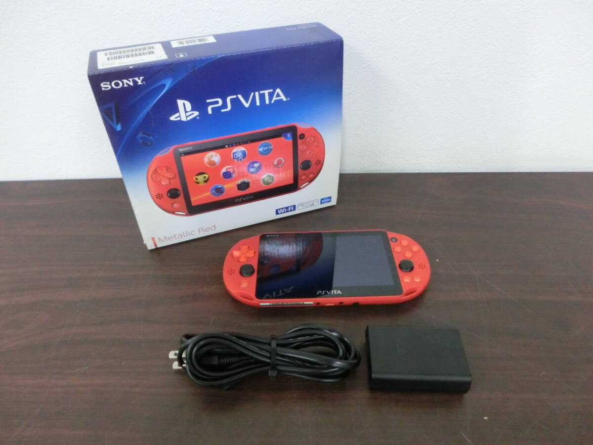 ☆SONY PSVITA PCH-2000ZA26 wi-fi メタリックレッド 動作品 初期化済み 中古 1円スタート ☆_画像1