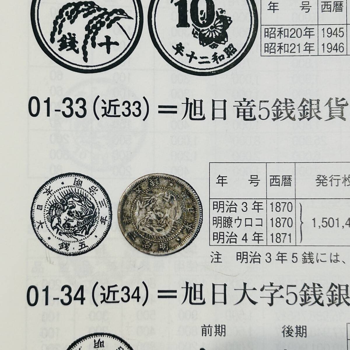 【日本古銭/日本銀貨】旭日竜5銭銀貨(五銭)/旭日竜10銭銀貨(十銭) 明治三年★_画像5