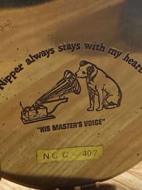 昭和レトロ 当時物 NIPPER 犬 ニッパー犬 ビクター victor 蓄音機 Nipper always stays with my heart レトロ 鏡 グッズ 真鍮 ニッパー_画像6