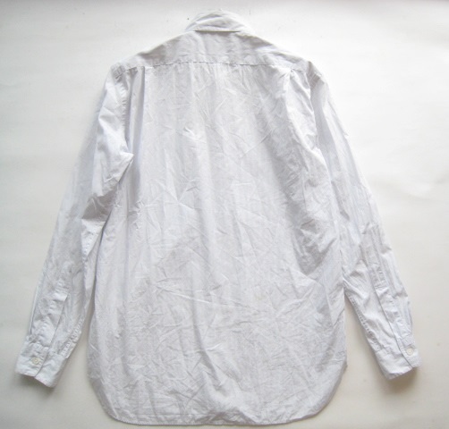  high class made in Japan!! Margaret Howell MARGARET HOWELL*. pocket attaching stripe pattern long sleeve shirt S white × black M H L MHL.