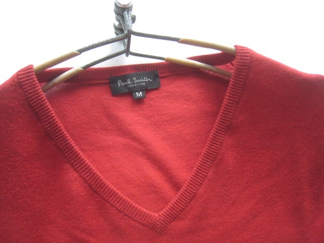  finest quality Britain made!! Paul Smith collection Paul Smith COLLECTION*PETER GEESON special order si- Islay ndo cotton knitted sweater M red 