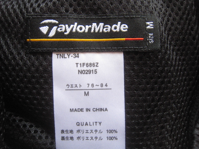 美品!!テーラーメイド TaylorMade*メッシュ裏地 ロゴプリント ナイロンパンツ M 黒 ブラック _画像4