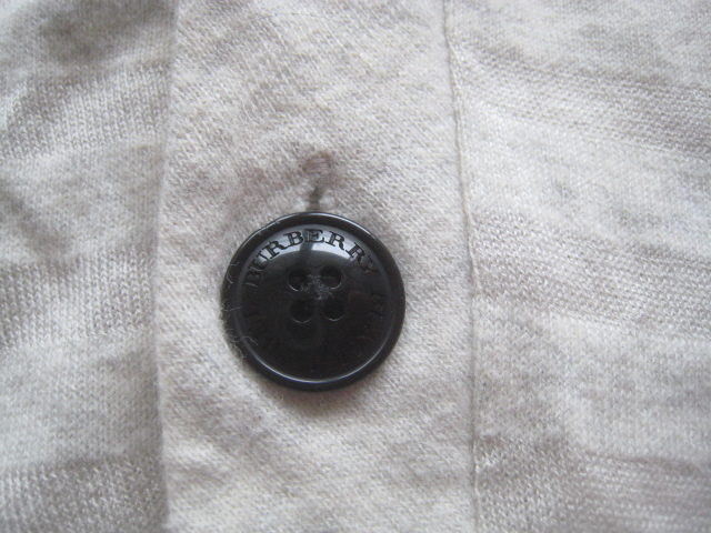 高級!!バーバリーブラックレーベル BURBERRY BLACK LABEL*ホースロゴ刺繍 ショールネック ボーダー織り柄コットンニットカーディガン 2 Mの画像5