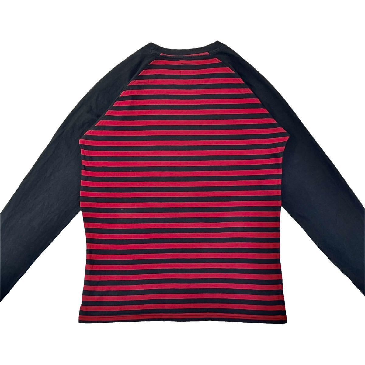 中古 STUSSY ステューシー 赤黒 レッド ブラック ボーダー 中古 STUSSY ステューシー 赤黒 レッド ブラック ボーダー