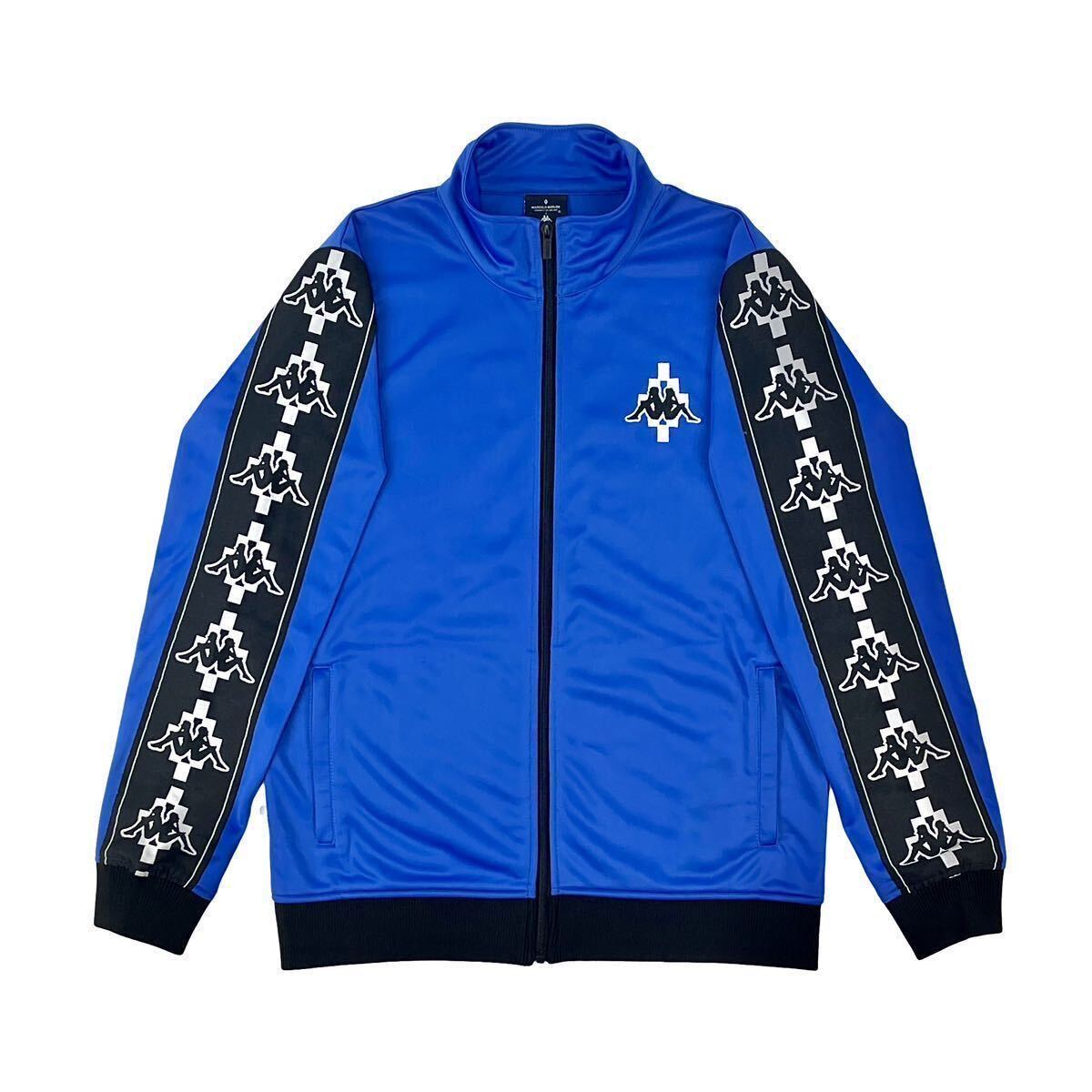 中古 カッパ Kappa Marcelo Burlon マルセロバーロン コラボ BANDA バンダ袖テープライン トラックジャケット ジャージ ロイヤル ブルー Ｍ