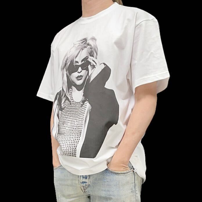 新品 Blondie ブロンディ デボラハリー セクシー シースルー サングラス ニューヨークパンク ビッグプリントTシャツ ユニセックス Lサイズの画像3
