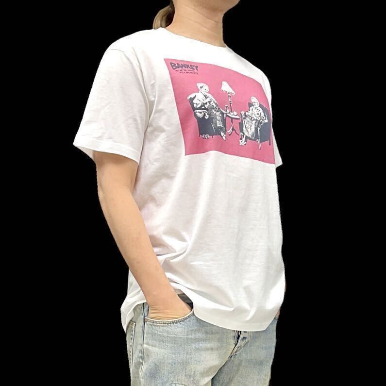 新品 BANKSY バンクシー Punk and Thug Grannies パンク ニット 編み物 おばあちゃん グラフィティ アート Tシャツ ユニセックス Sサイズ