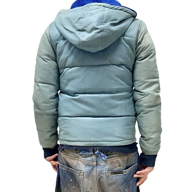  used glamb gram ram leather removed hood down jacket tight Just size Fit sax light blue size 1 S corresponding 