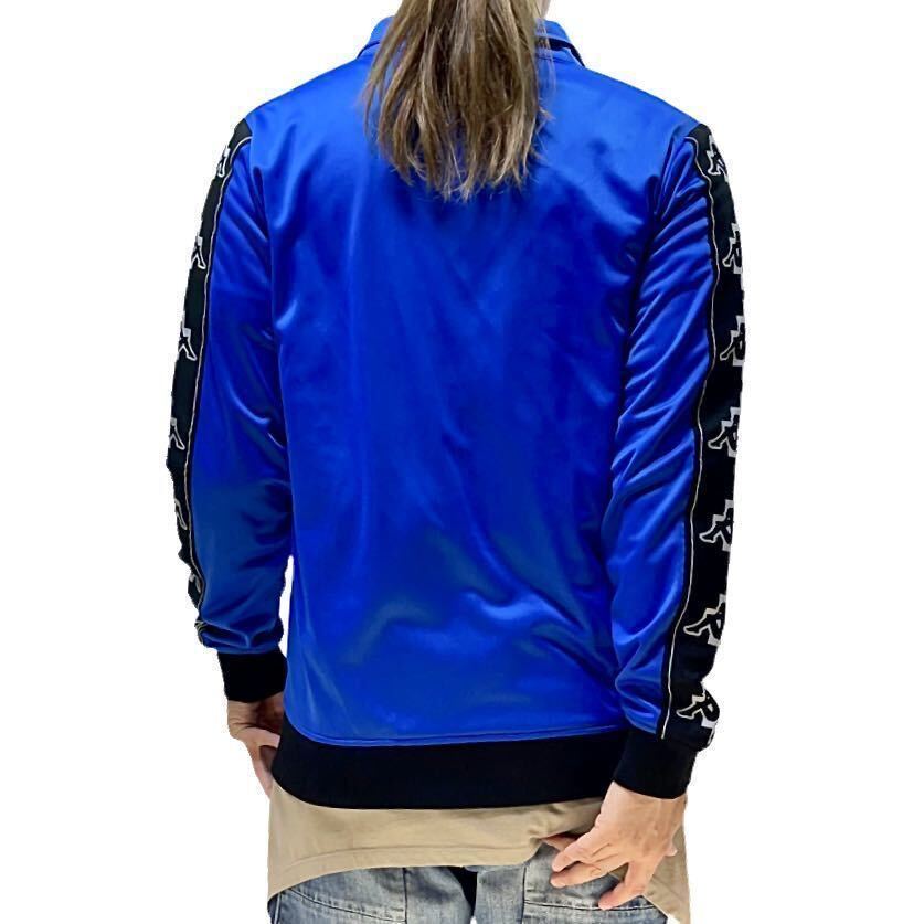 中古 カッパ Kappa Marcelo Burlon マルセロバーロン コラボ BANDA バンダ袖テープライン トラックジャケット ジャージ ロイヤル ブルー Ｍ