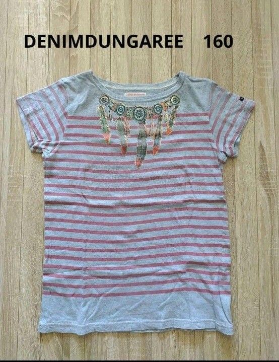 デニムダンガリー 160 ボーダー Tシャツ 赤 DENIM DUNGAREE 半袖Tシャツ カットソー トップス