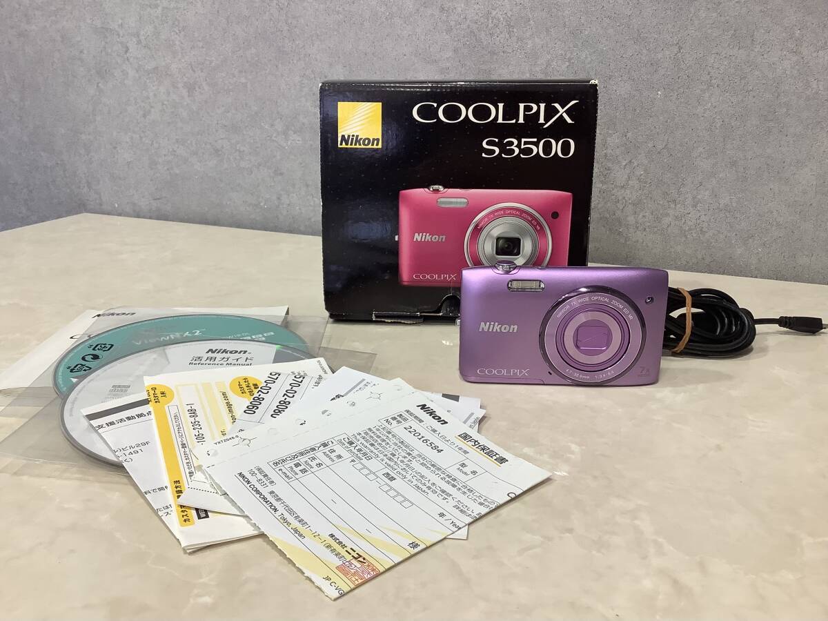 1円〜 Nikon/ニコン COOLPIX S3500 通電確認済 写真は撮れました 他詳細不明 パーツ取れ有_画像1