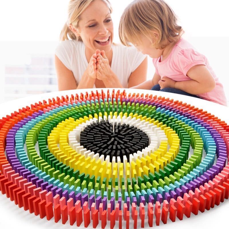 ドミノ 知育玩具 積み木 木製 12色 120個 おもちゃ カラフル 子ども_画像2