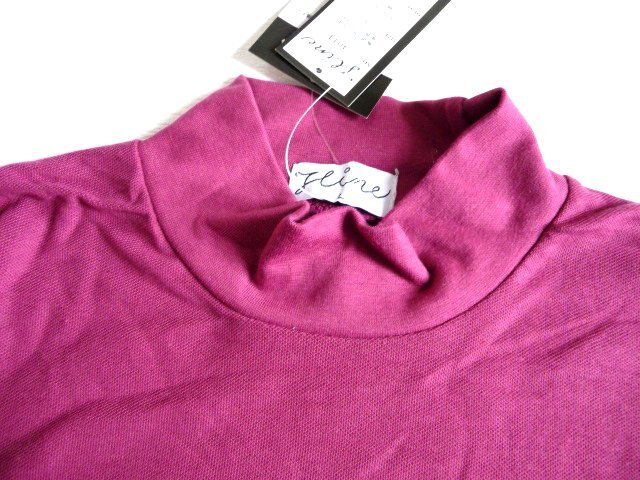 新品 メンズ 形態安定 ハイネック ニット 長袖 Tシャツ L ロンT モックネック 紫 紳士 カットソー シャツ _画像2
