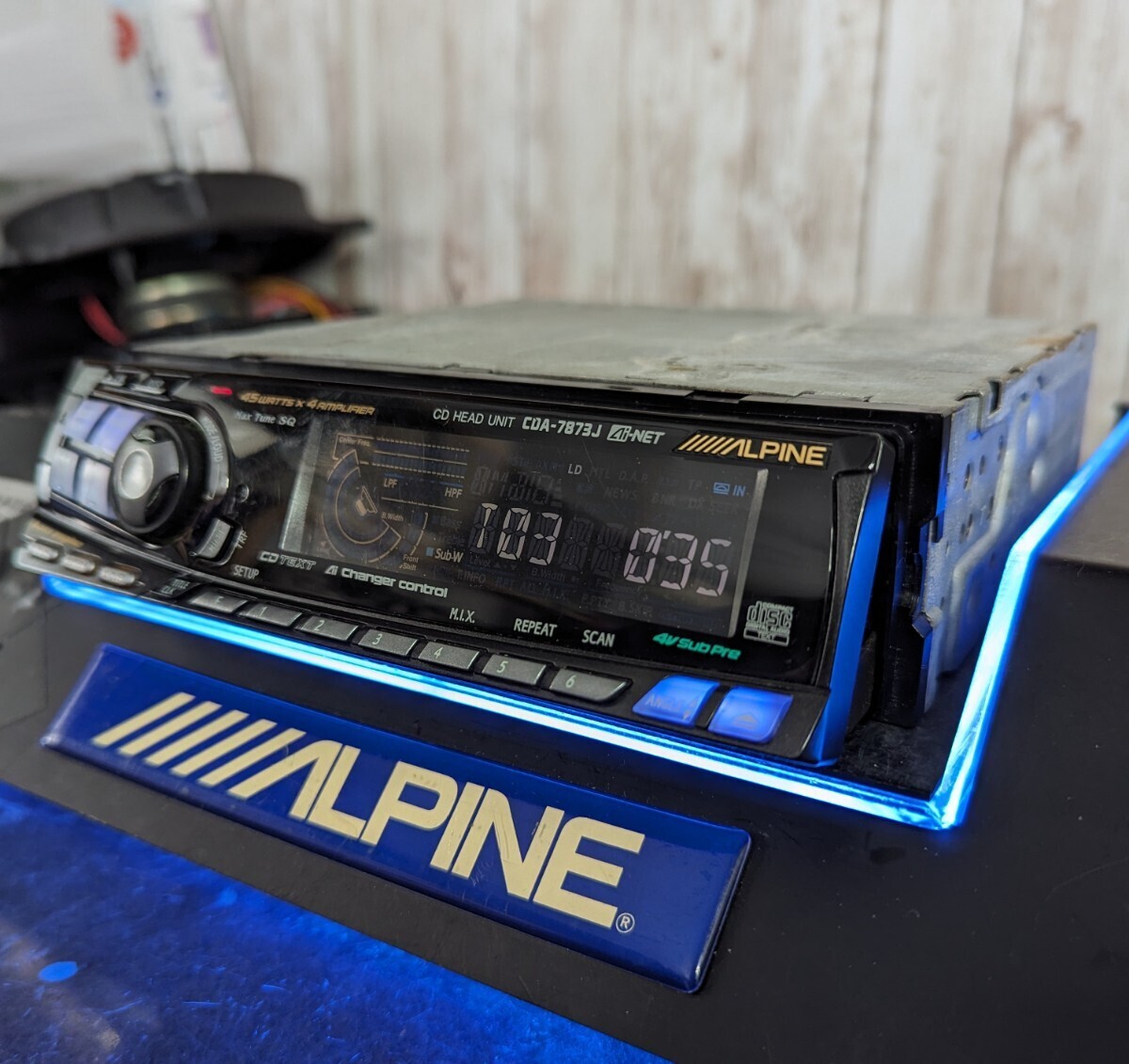 アルパイン 中級モデル CDA-7873J LOUDNESS bass enjine Max tune SQ 45W×4 高音質 旧車 昭和 ALPINE_画像1