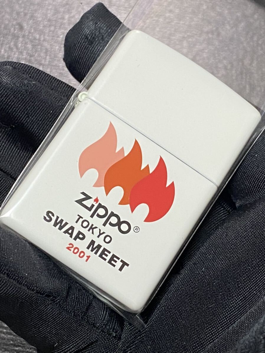 zippo 東京 スワップミート ヴィンテージ ホワイト 希少モデル 1999年製 TOKYO SWAP MEET シルバーインナー 2000年製 ケース 保証書付