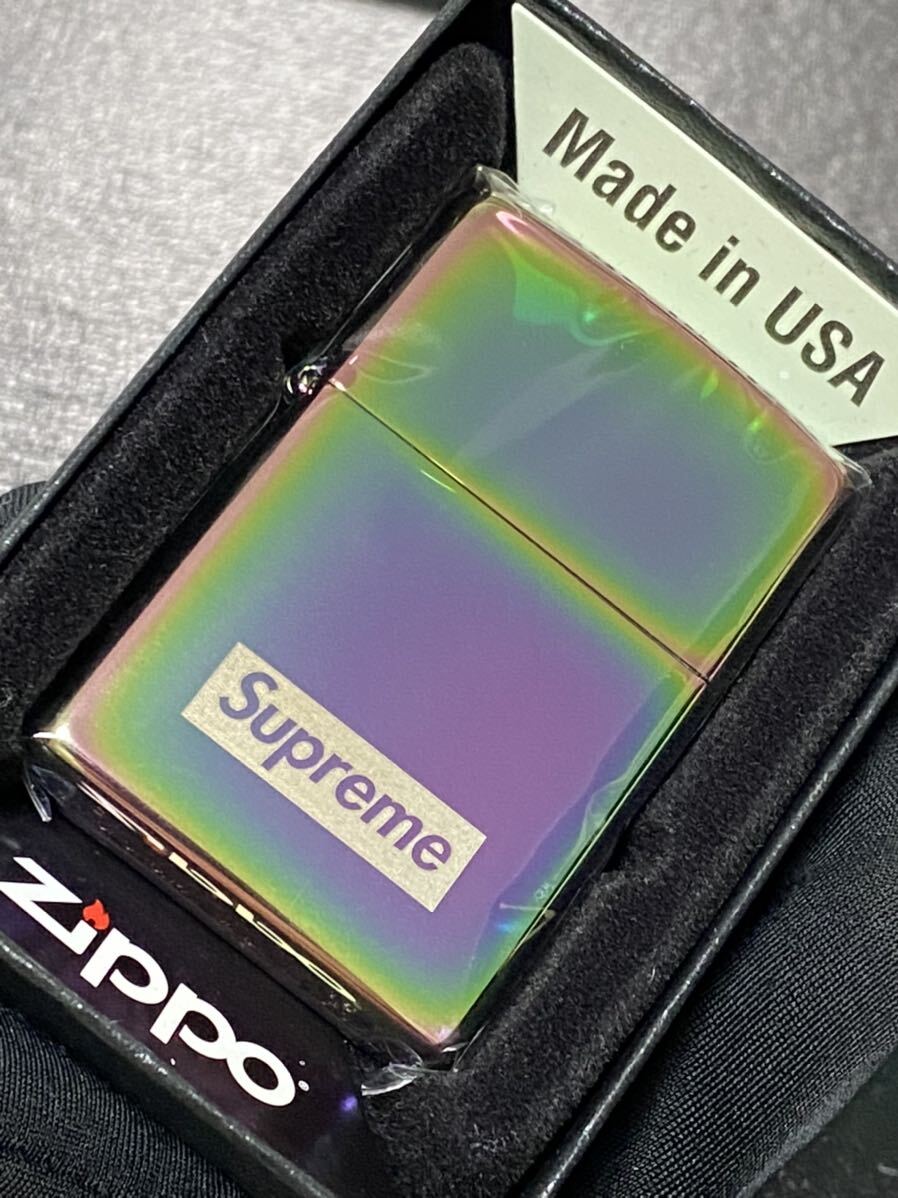 zippo シュプリーム ボックスロゴ レインボー 希少モデル 2016年製 supreme RAINBOW ケース 保証書付き