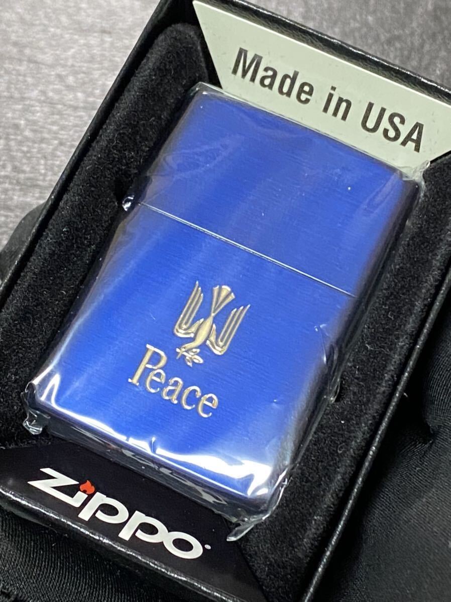 zippo ピース ブルーチタン 限定品 希少モデル 2020年製 ② Peace ケース 保証書付き_画像1