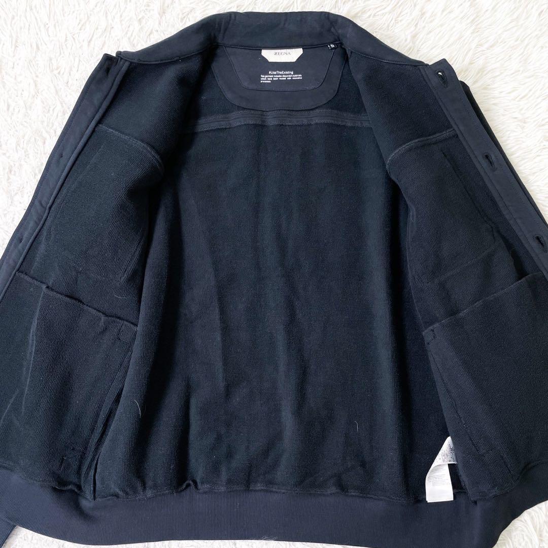 美品 XL~XXL ● ZEGNA ゼニア ● ジャケット ブルゾン コーチジャケット メンズ ● 黒 ブラック コットン 綿の画像6