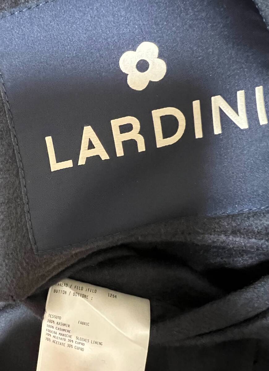 新品未使用 32万 Lardini ラルディーニ 48 ピーコート カシミヤ 100％ ダークネイビー カシミア Pコート エクスクルーシブ_画像7