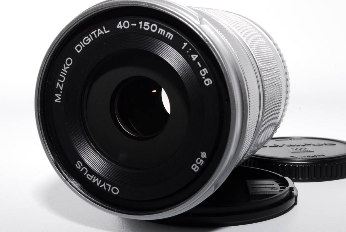 【美品】オリンパス OLYMPUS M.ZUIKO DIGITAL ED 40-150mm F4.0-5.6 R シルバー マイクロフォーサーズ用 望遠ズームレンズの画像2