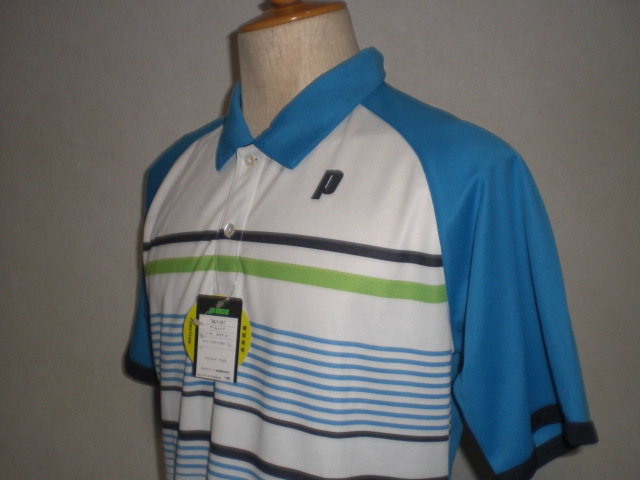 PRINCE　プリンス　テニス　バドミントン　ゲームシャツ　半袖ポロシャツ　水色　LL　TMU149T　日本バドミントン協会認定品_画像2