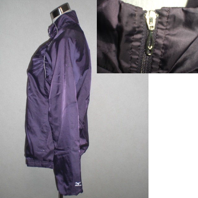 MIZUNO BREATH THERMO Mizuno breath Thermo nylon jumper jacket purple lady's L 86JF-950