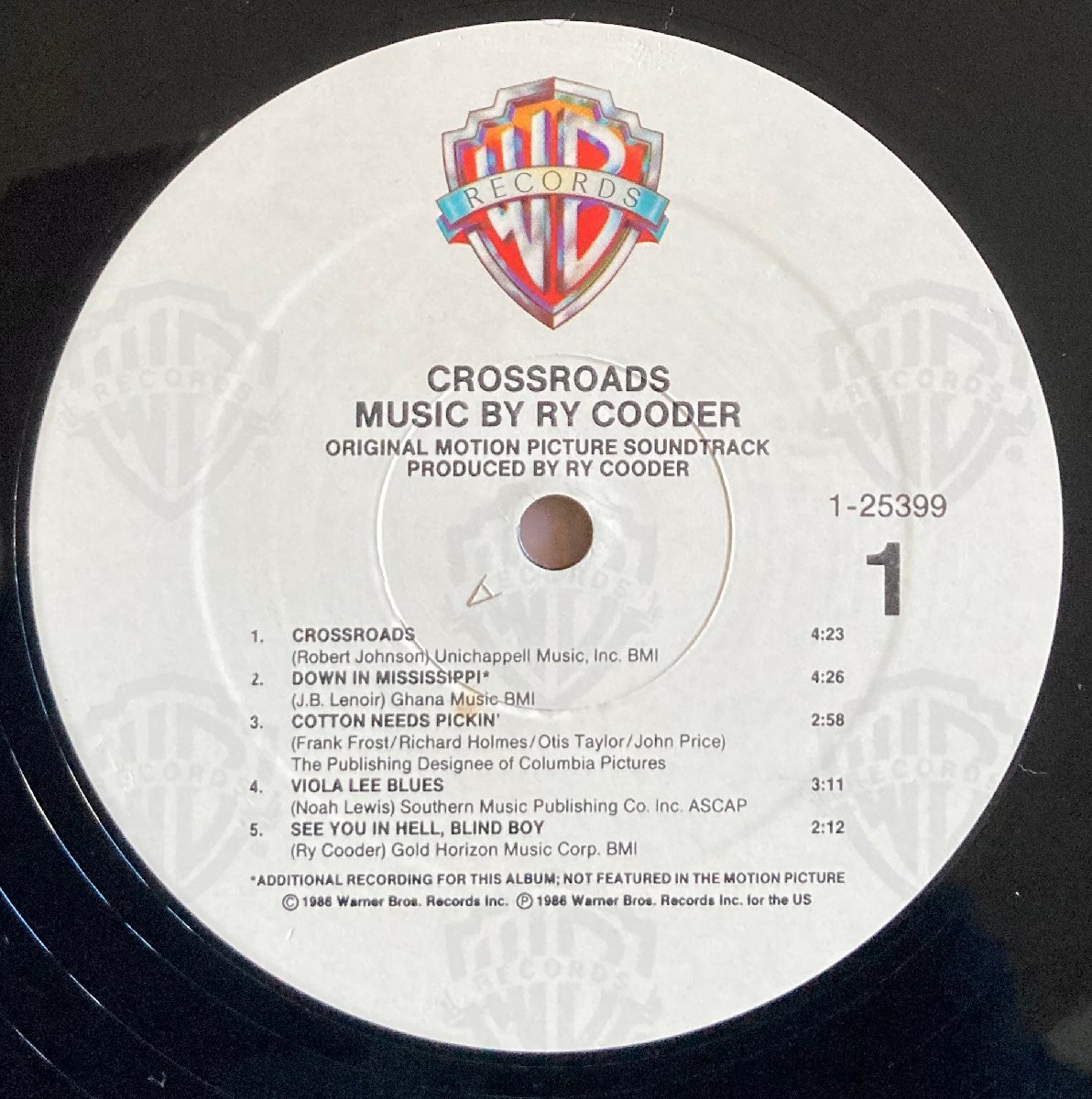 LPA23089 O.S.T. （ライ・クーダー RY COODER） / CROSSROADS 輸入盤LP 盤良好 USAの画像3