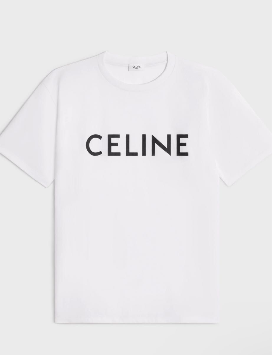 CELINE ルーズTシャツ / コットンジャージーエクリュ / ブラック