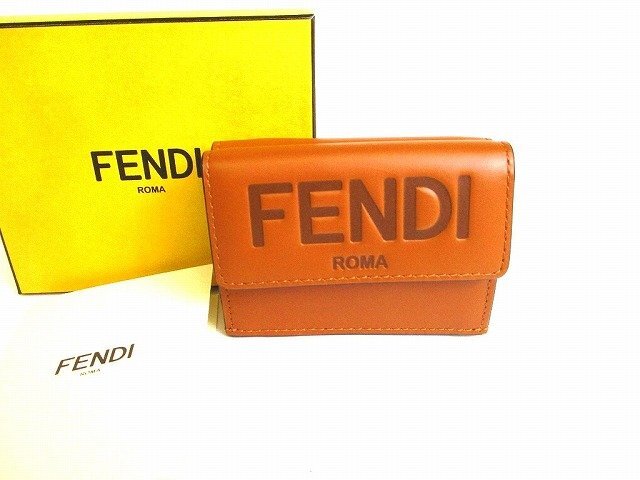 【未使用保管品】 フェンディ FENDI ROMA ローマ レザー 3つ折り 財布 コンパクト財布 コンパクトウォレット メンズ レディース