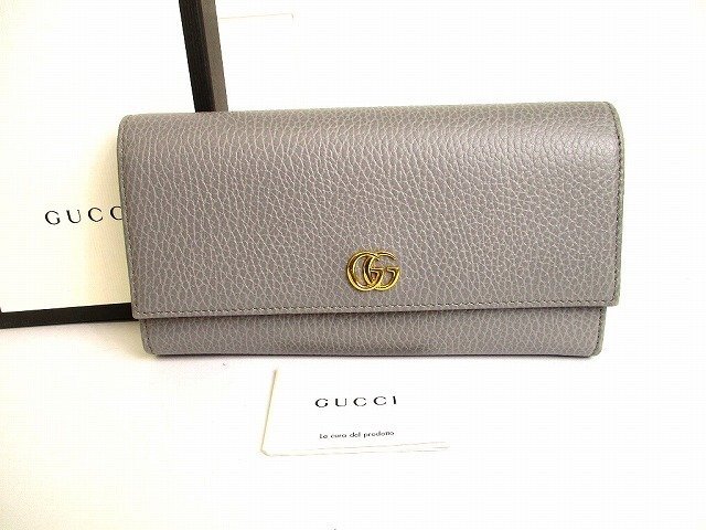 【展示保管品】 グッチ GUCCI GG マーモント レザー 2つ折り 長財布 コンチネンタルウォレット インターナショナルウォレット