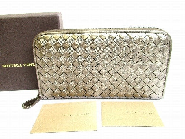 【未使用保管品】 ボッテガヴェネタ BOTTEGA VENETA イントレチャート ラウンドファスナー 長財布 メンズ レディース_メイン画像です