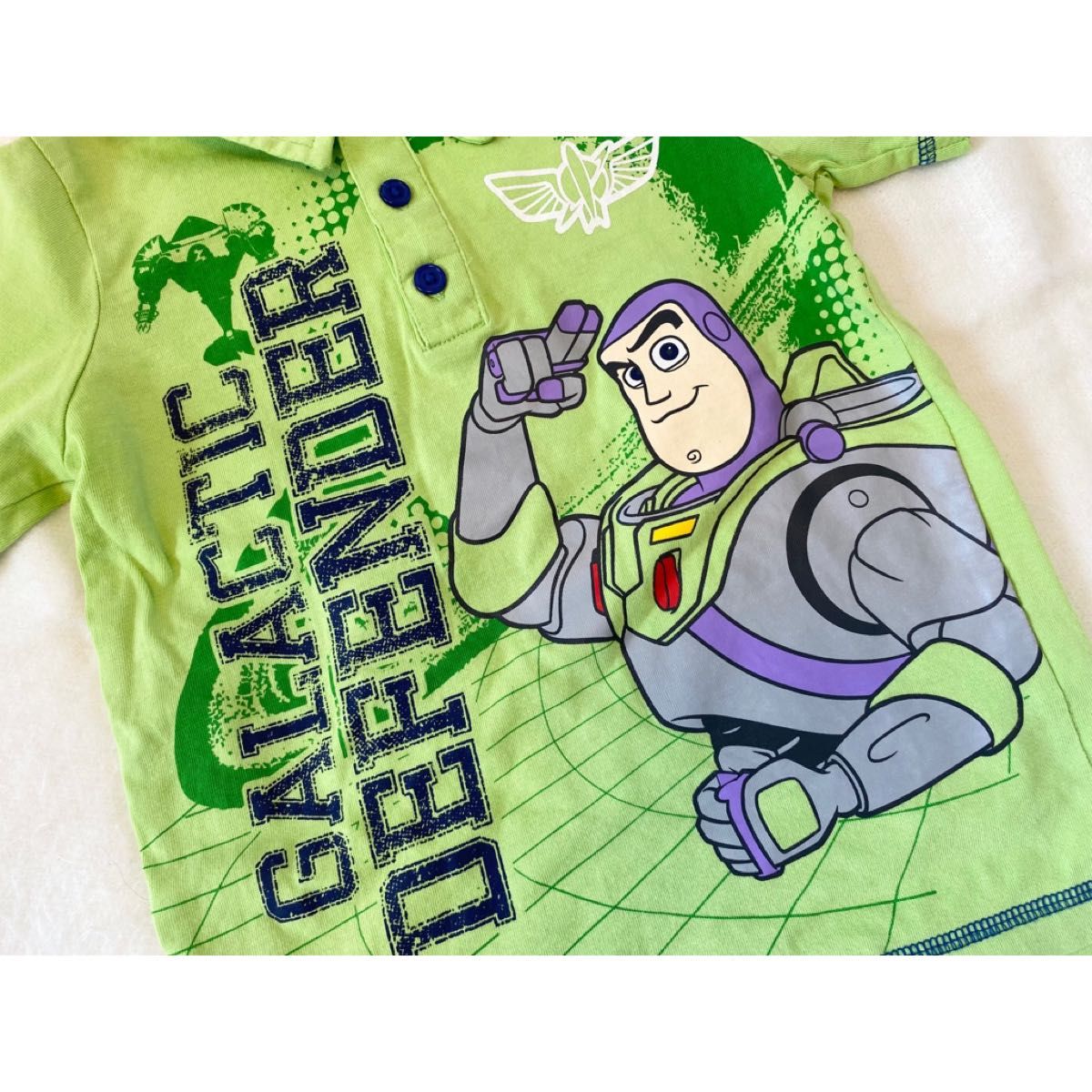 【4T】バズライトイヤー半袖襟付きTシャツ(トイストーリー男の子インポート) Disney ディズニー