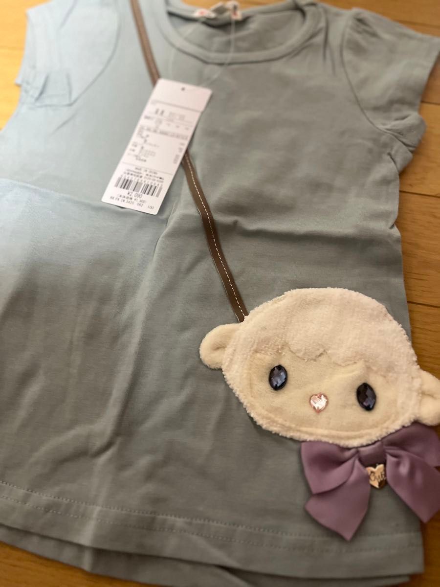 新品　エニィファム　100cm 半袖　Tシャツ　羊　サロペット　オーバーオール　オールインワン　キッズ　女の子　セット