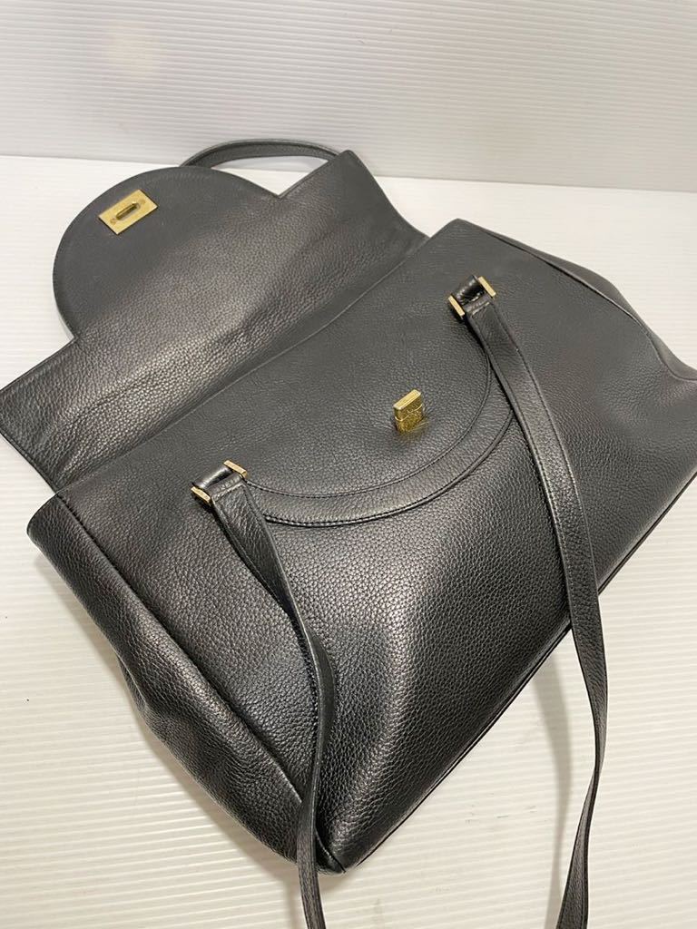 A129■ BALLY バリー レザー トートバッグ A4収納 ブラック レディース肩掛け 仕事 超美品_画像5