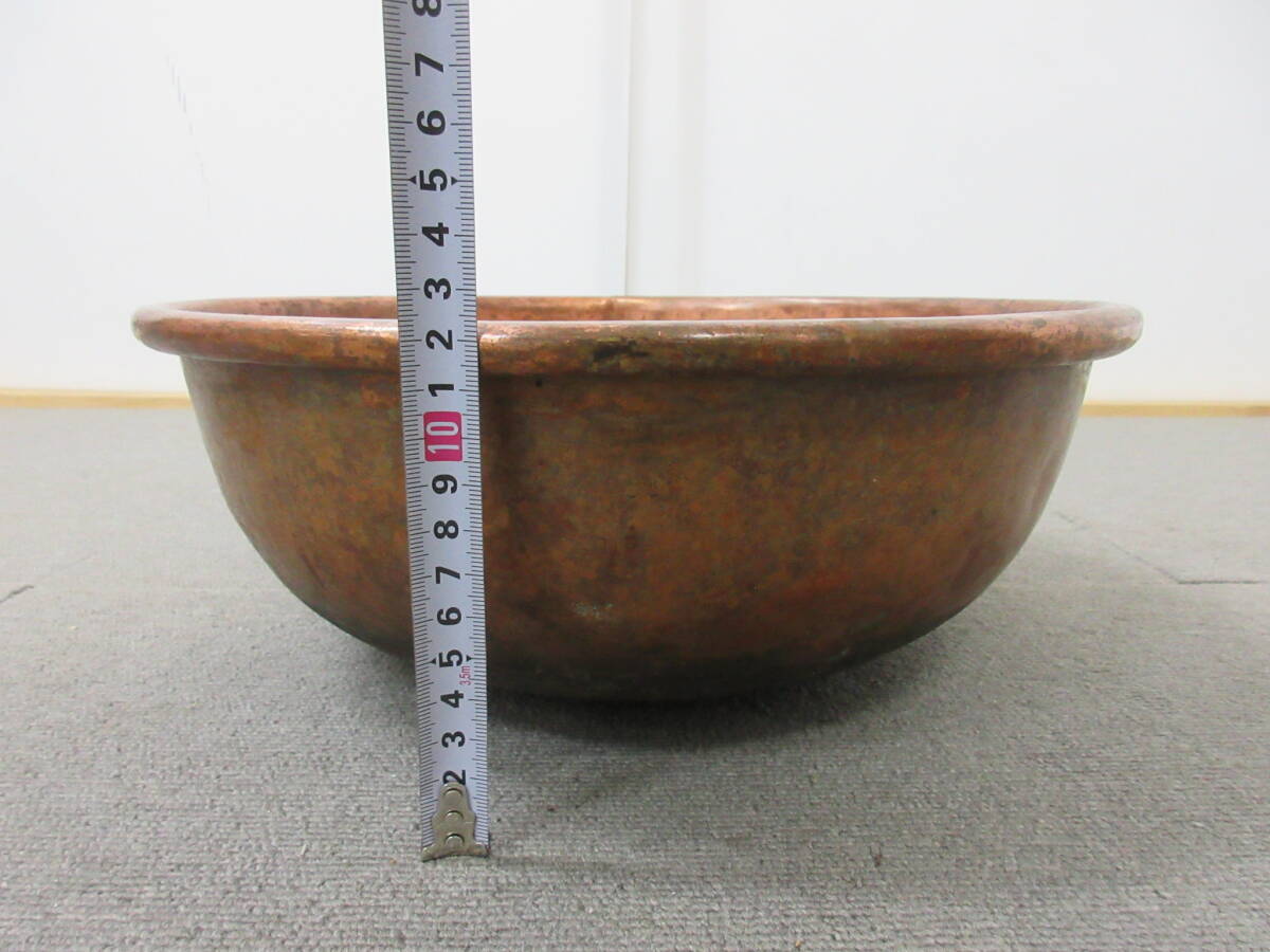 M【3-30】□20 銅鍋 あんこ鍋 さわり鍋 直径約33cm 高さ約13cm 重さ1665g 中古品 / 和菓子屋さん 製菓用 業務用 調理器具の画像4