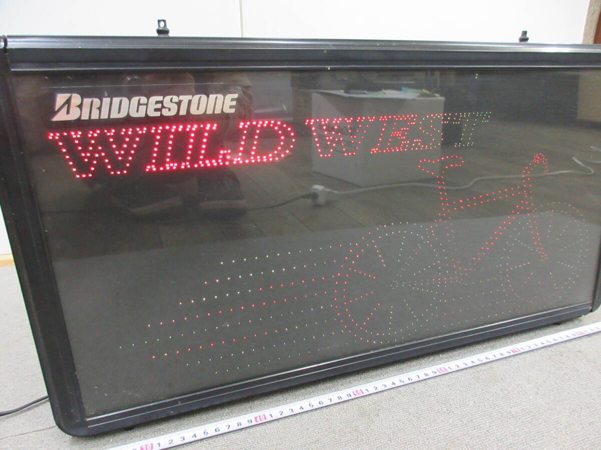 M【4-2】□9 BRIDGESTONE ブリヂストン 電光看板 電飾看板 ネオン WILD WEST 点灯OK / 店頭用 企業物 非売品 レトロ_画像2