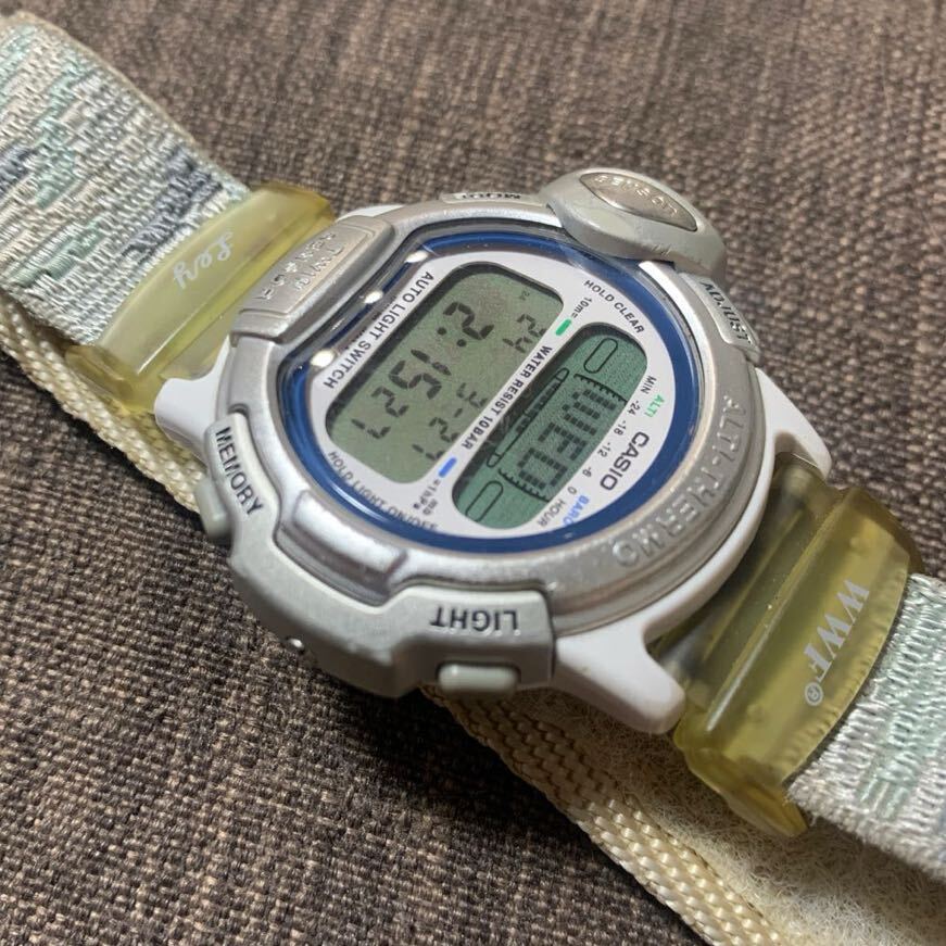 CASIO カシオ PRO TREK プロトレック Ley WWF 腕時計 パンダ PRL-20WWJ シルバー ホワイト EL キツネ_画像9