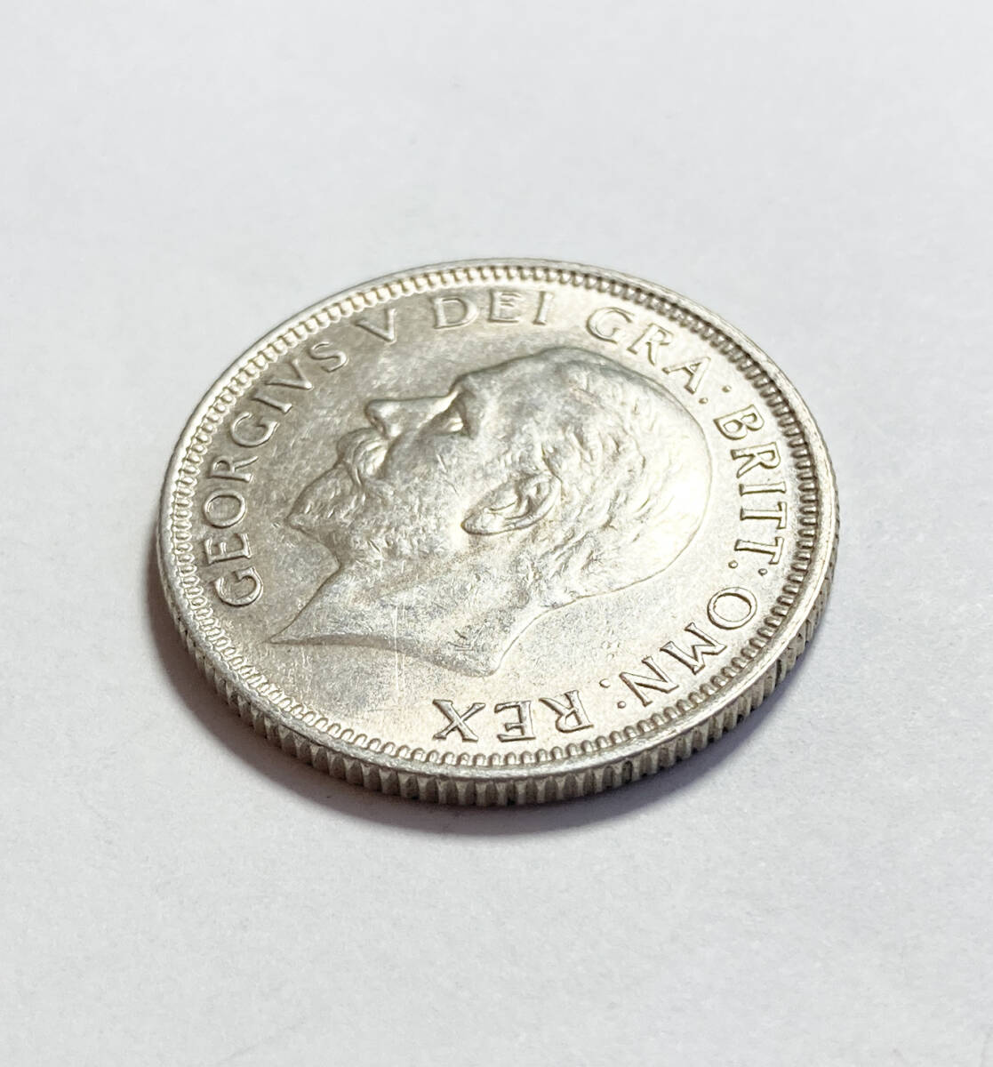 １円スタート! ・1931イギリス 1シリング銀貨 ジョージ５世・アンティーク コイン_画像4