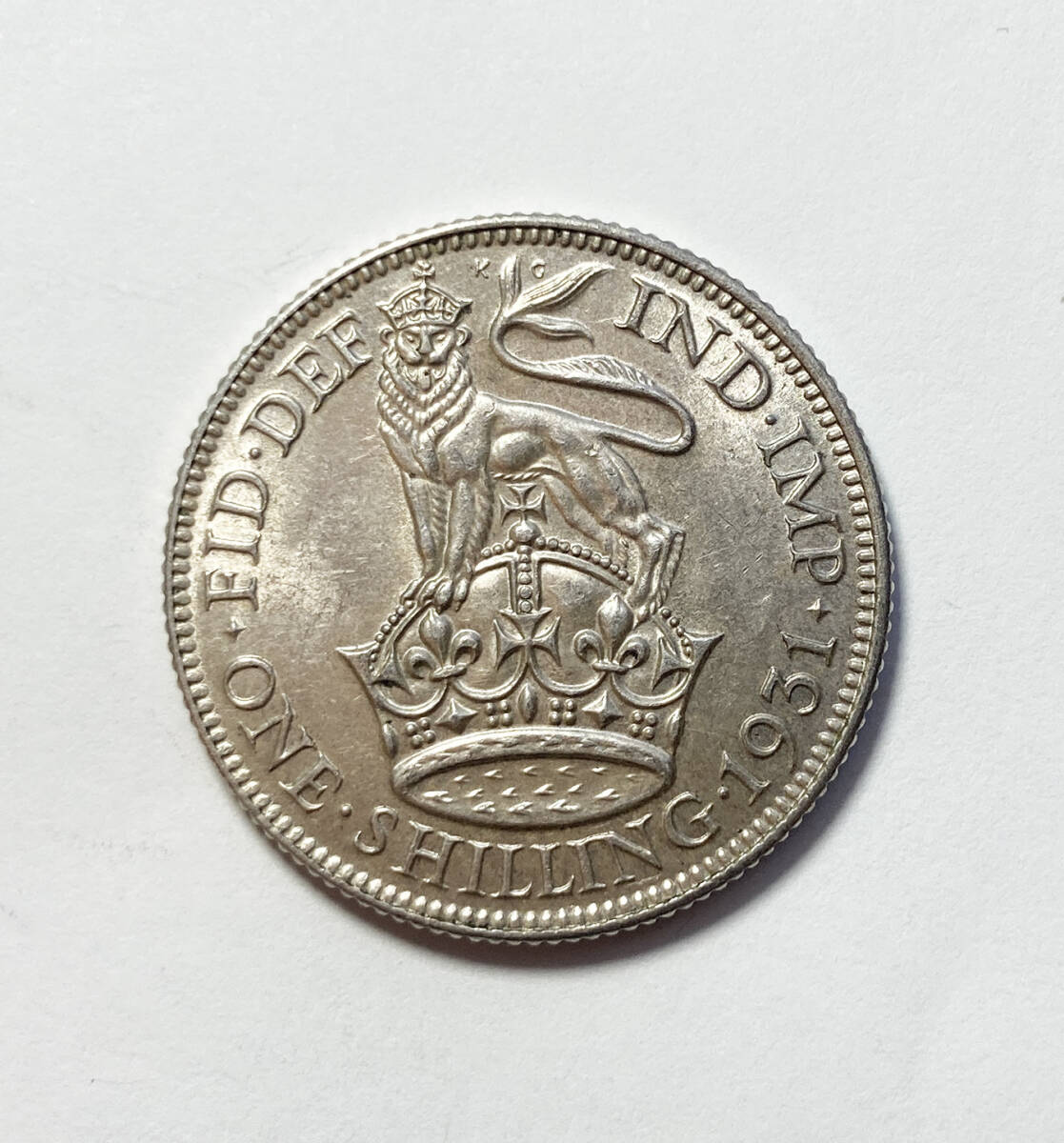 １円スタート! ・1931イギリス 1シリング銀貨 ジョージ５世・アンティーク コイン_画像1