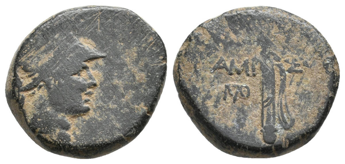 1円スタート!★ 古代ギリシャ ポントス, アミソス 120-63 BC AE(ブロンズ)コイン★古代ギリシャ★アンティークコインの画像1